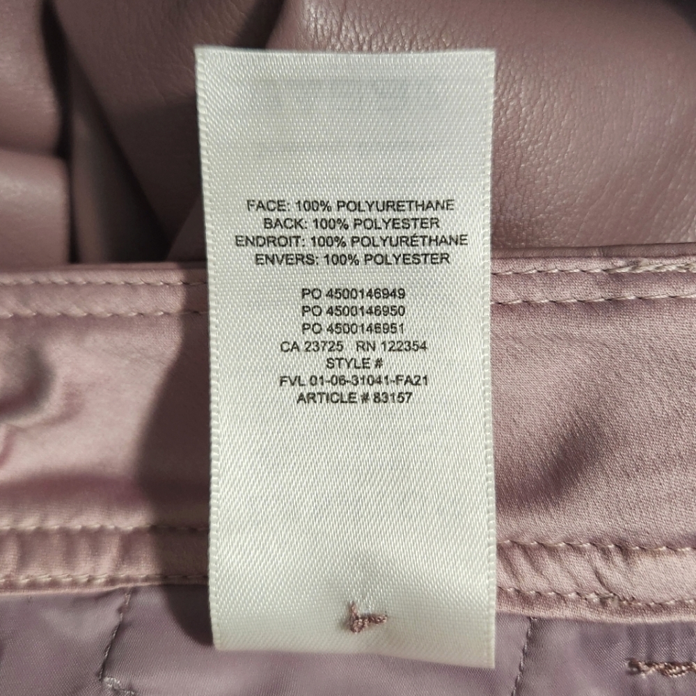 🌿 Aritzia Babaton Mauve Vegan Leather Wide Leg Pants, Size 6 ~ EUC - Picture 6 of 13